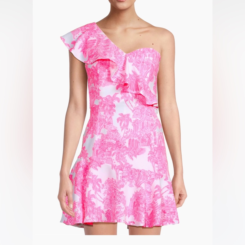Lilly Pulitzer; Arlana Toilé One-Shoulder Romper Size 8, worn once.